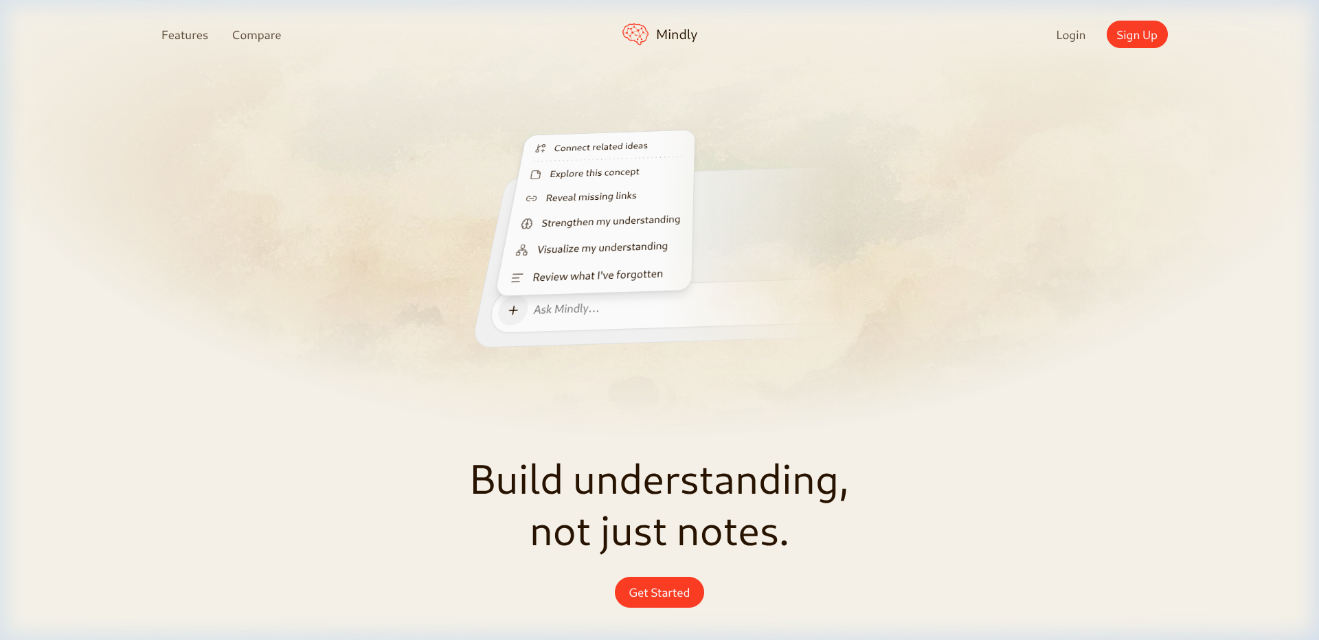 Mindly — AI Knowledge Workspace interface